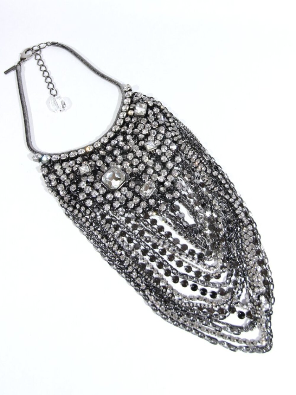 Chico's Couture Festival Gunmetal Color with Multi-Strand Rhinestones - Picture 4 of 7